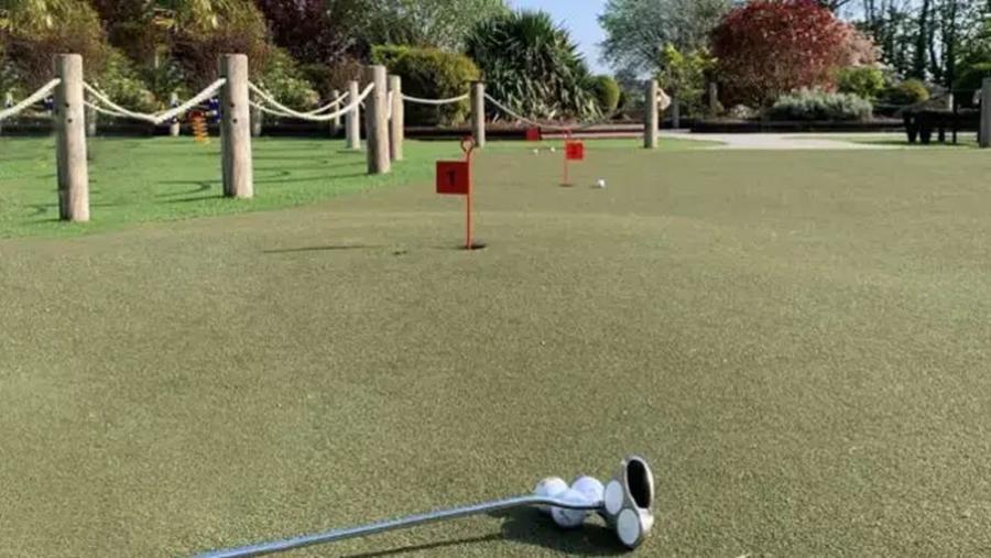 the crazy golf course at Par Sands Coastal Holiday Park