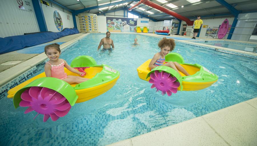 having fun in the pool at Sandylands Holiday Park