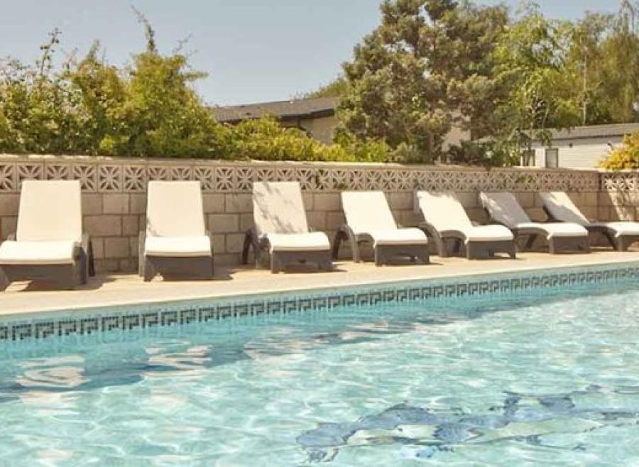 the outdoor swimming pool at St Helens Coastal Resort