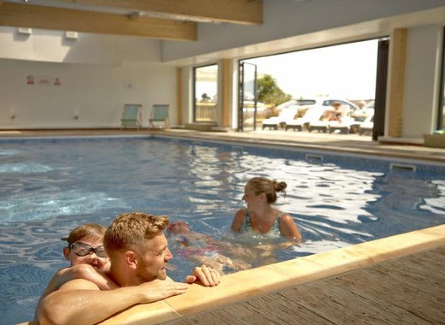 the indoor swimming pool at The Bay Colwell Holiday Park