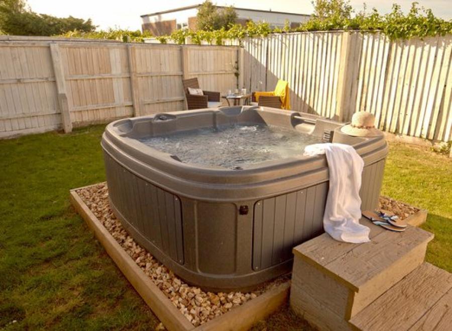 lodges with hot tubs at The Bay Colwell Holiday Park