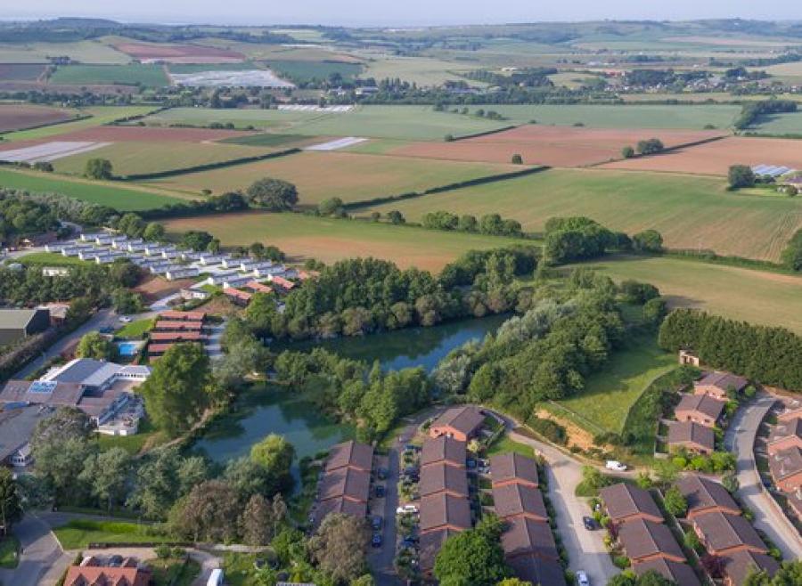 looking from above at The Lakes Rookley Holiday Park
