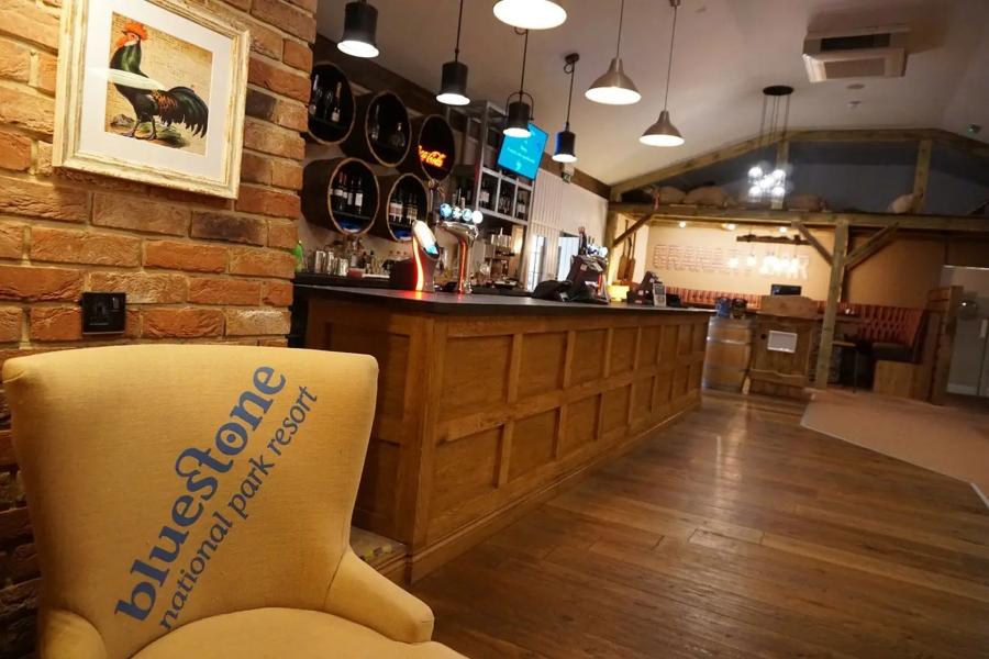 the bar area at the Bluestone National Park Resort