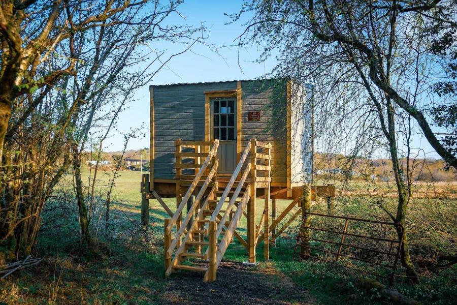 the bird watching tower at Fell End Holiday Park