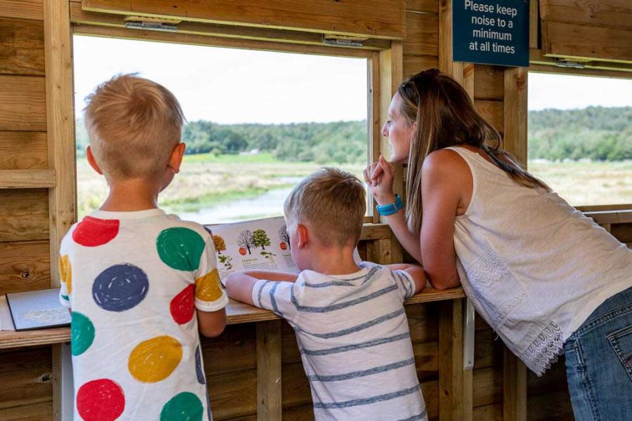 looking at the wildlife at Fell End Holiday Park