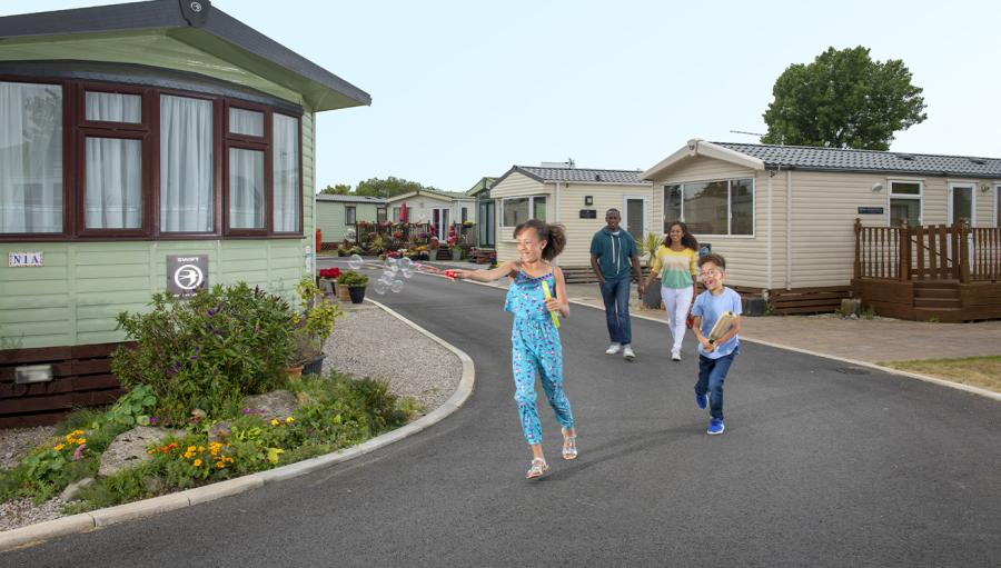 caravans at Regent Bay Holiday Park in Lancashire