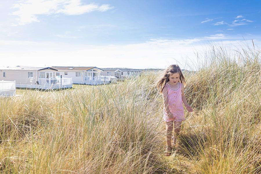 Silver Sands caravan site with caravans by the beach in Moray in Scotland