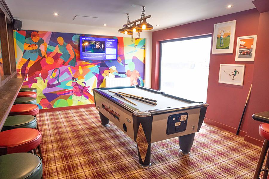the games room with pool table at Silver Sands Holiday Park