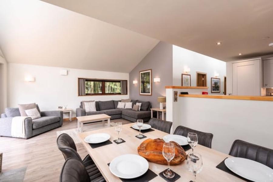 luxury lodge interior at Keldy in North Yorkshire
