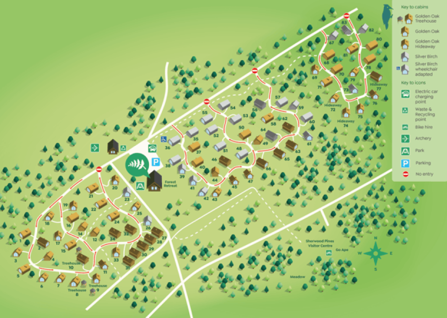 park map of Forest Holiday’s Sherwood Forest