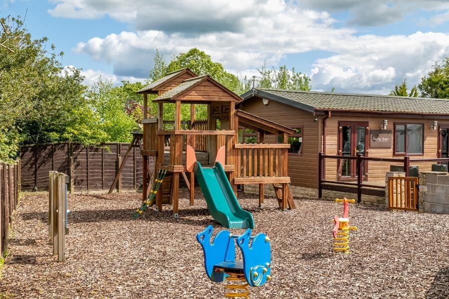 the kids playground at Ribble Valley Holiday Park