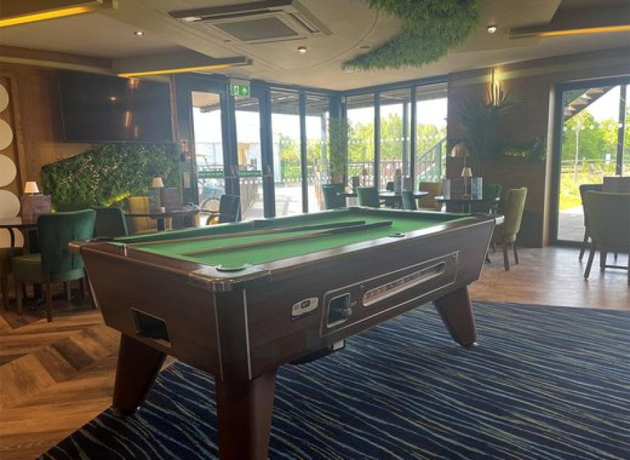 playing pool on holiday at Appletree Holiday Park