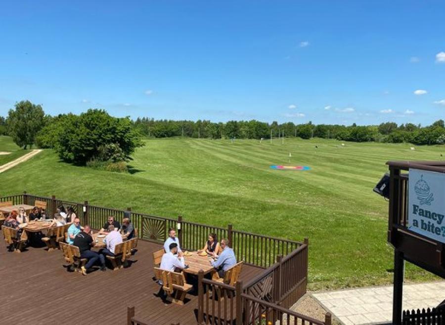 looking out over the golf course at Appletree Holiday Park