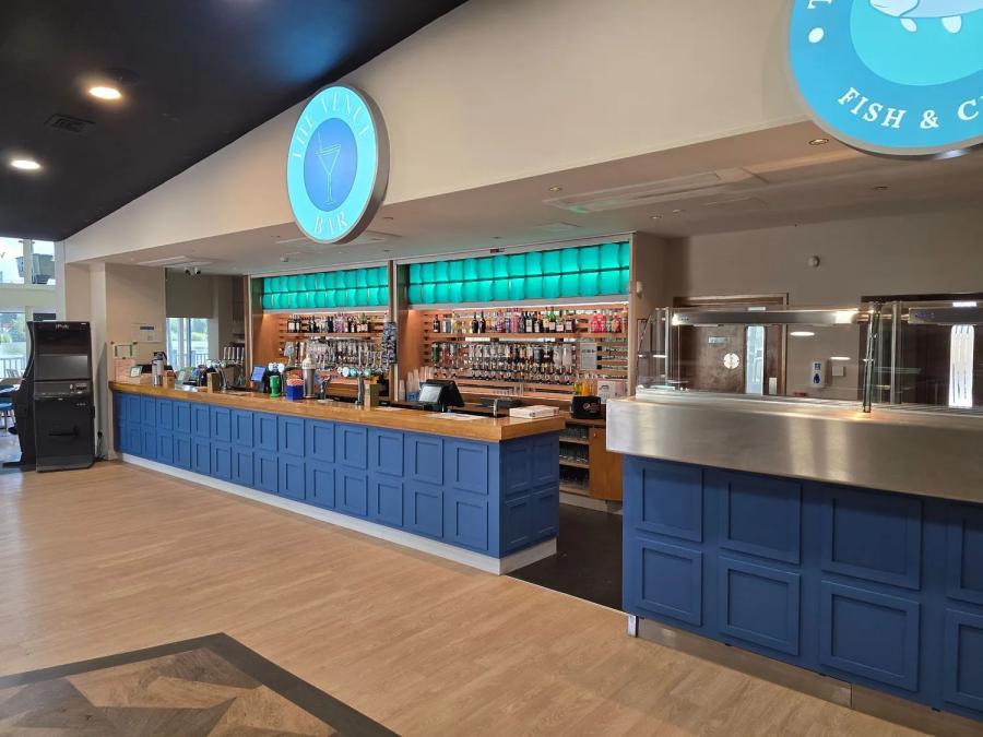 inside the clubhouse at Billing Aquadrome