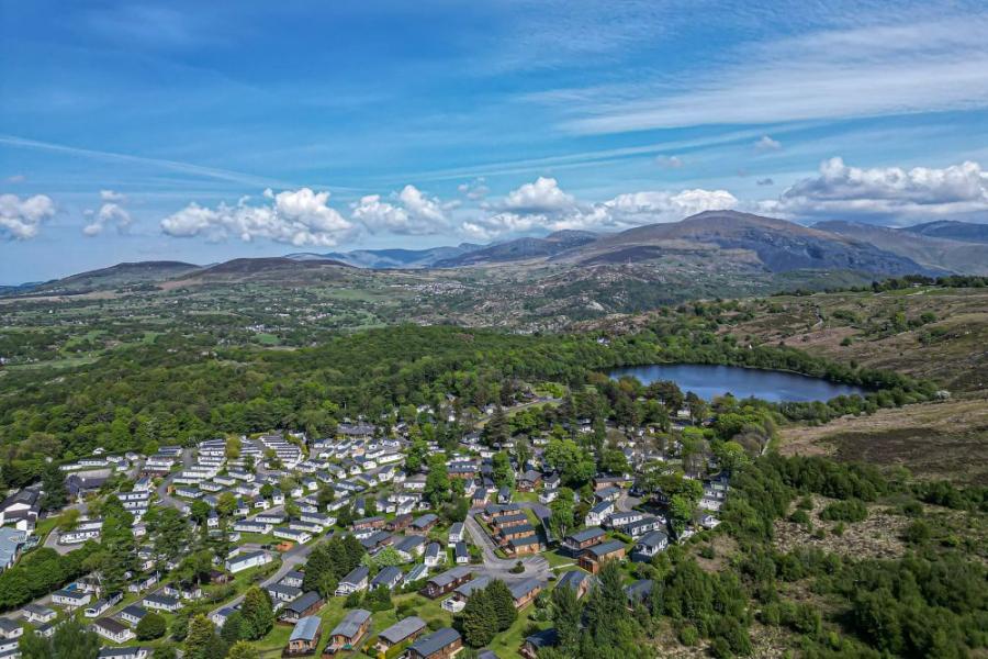 looking at the caravans at Brynteg Holiday Park in Snowdonia