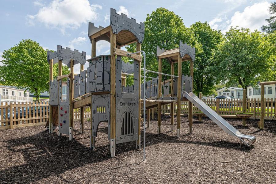 the adventure playground at Brynteg Holiday Park