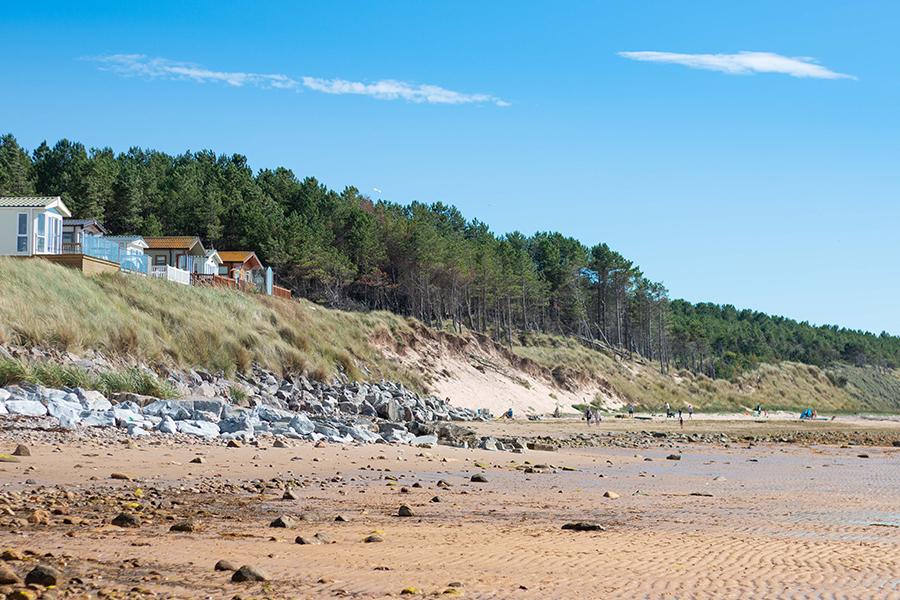 caravans overlooking the beach in Moray in Scotland