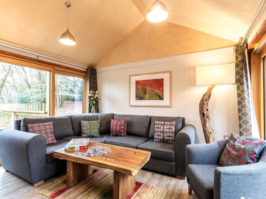 inside one of the lodges at Burnbake Forest Lodges