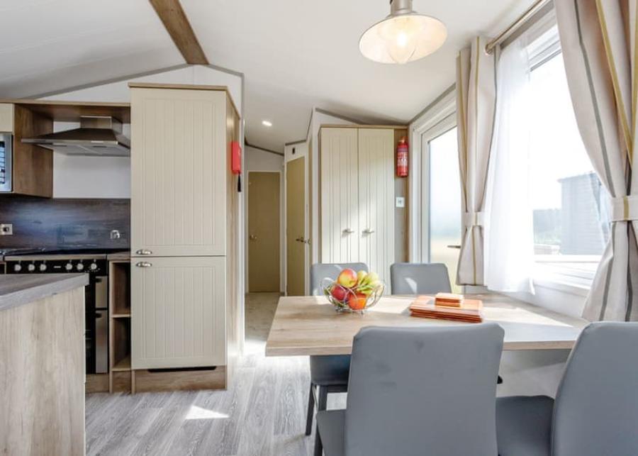 inside a holiday lodge at Clumber Park