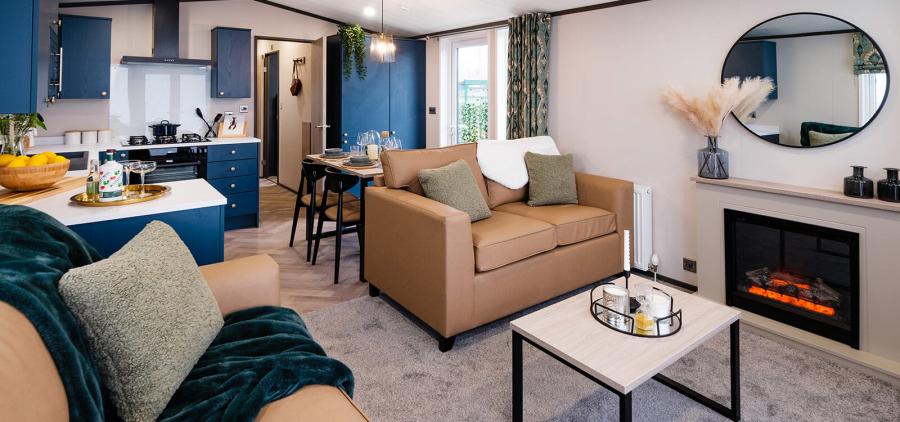 inside one of the luxury lodges at Faskally Woods Holiday Park