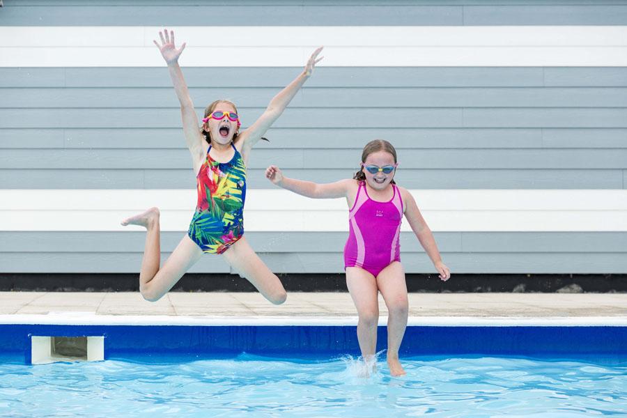 kids having fun in the pool on holiday at Solent Breezes Holiday Park