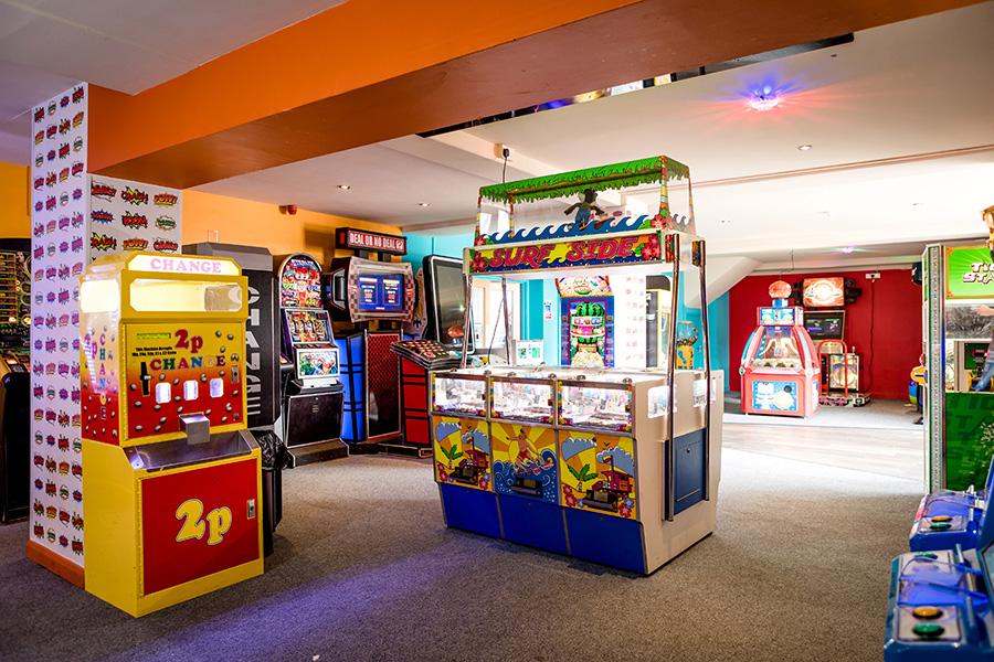 the amusement arcade at Steeple Bay Holiday Park