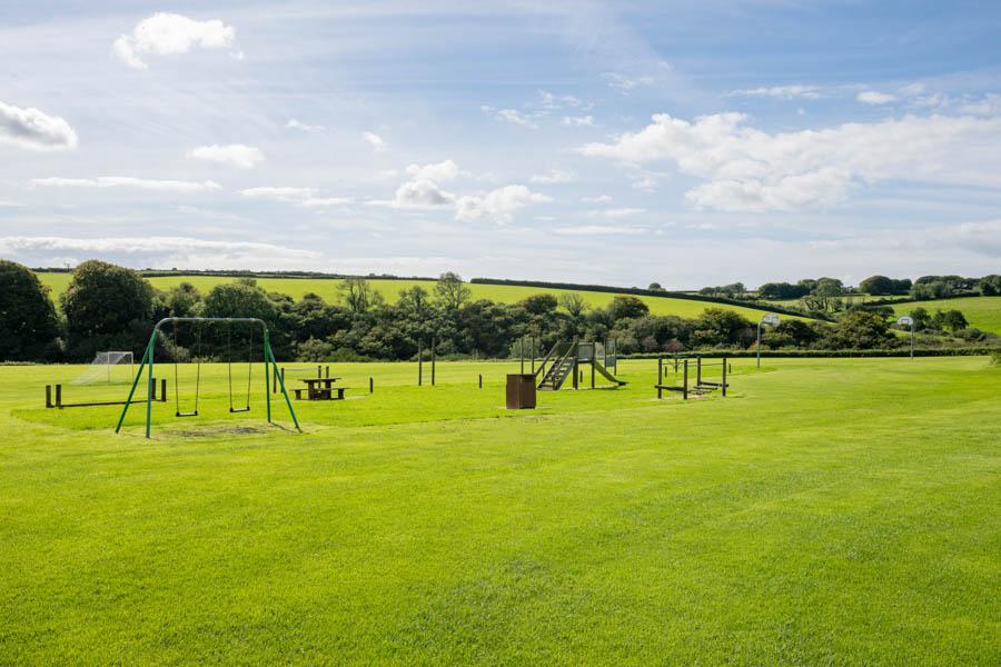 the playing field and adventure playground at Stowford Meadows Holiday Park