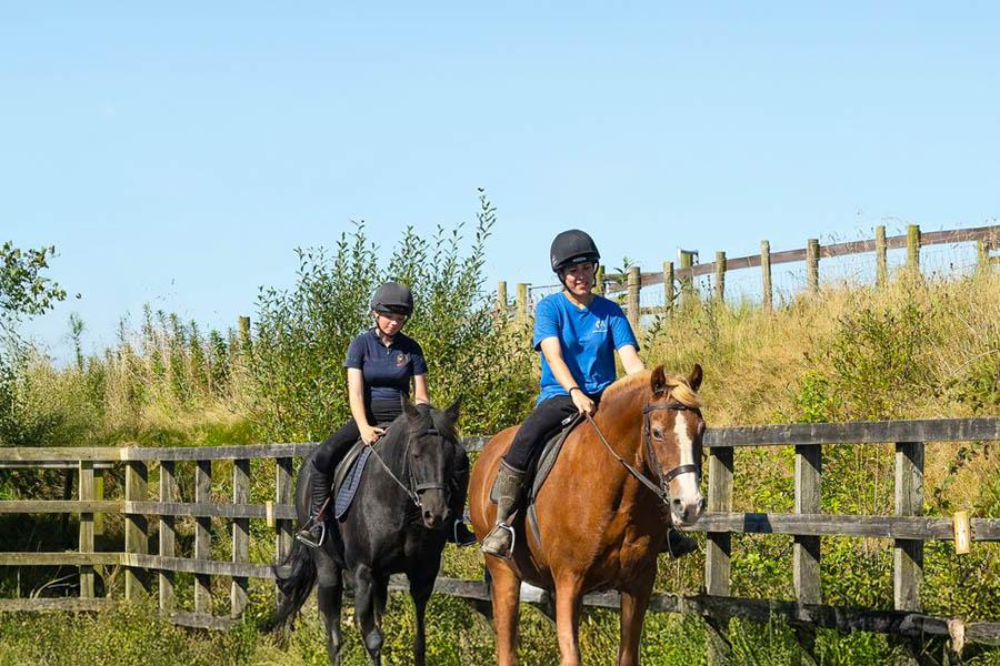 horse riding on the caravan park in Devon at Stowford Meadows Holiday Park
