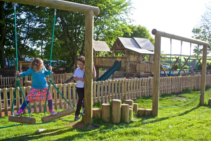 the adventure playground at Stowford Meadows Holiday Park
