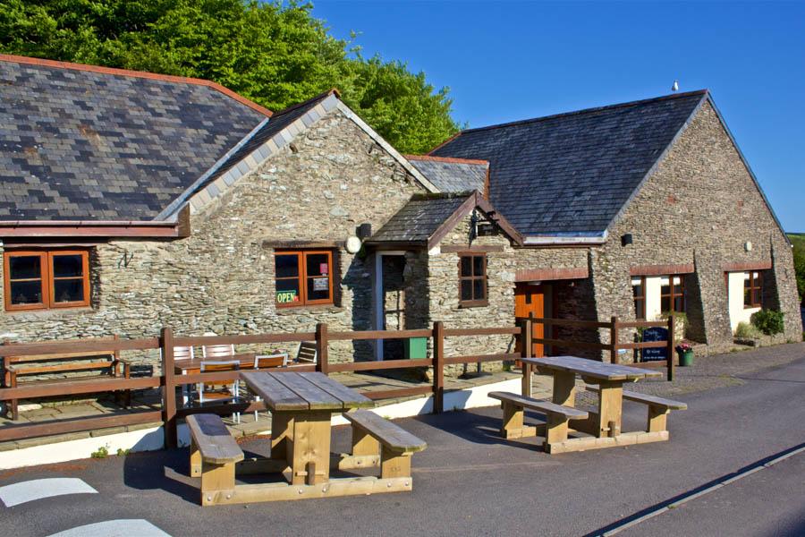 outside the main bar and restaurant at Stowford Meadows Holiday Park
