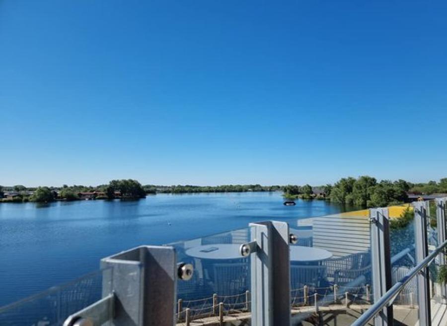 looking out over the lakes from the clubhouse