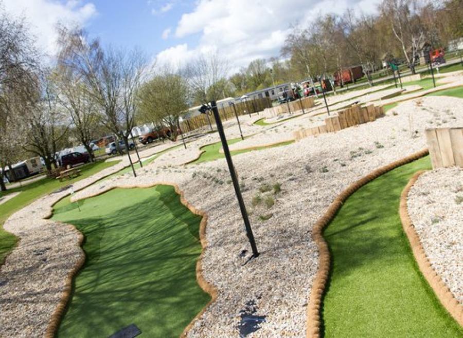 the crazy golf course at Tattershall Lakes Country Park