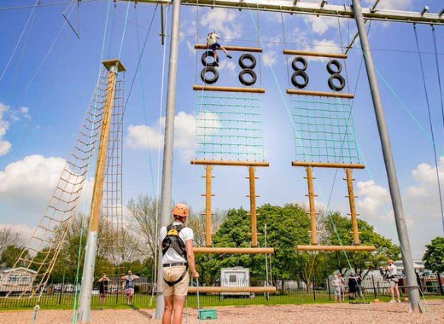 the high ropes course at Tattershall Lakes Country Park