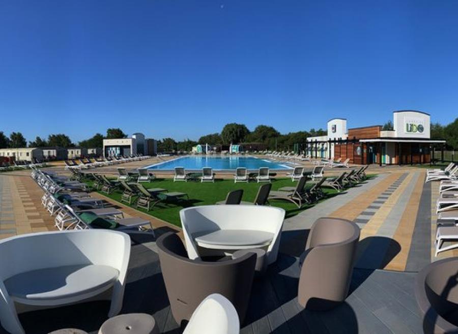 luxury seating by the outdoor pool
