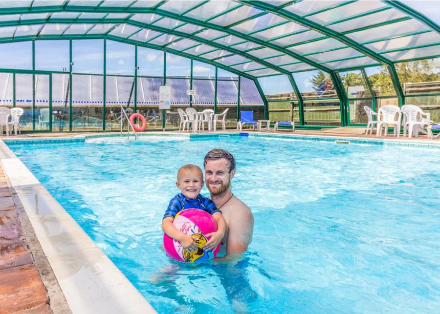 the indoor pool at Andrewshayes Holiday Park