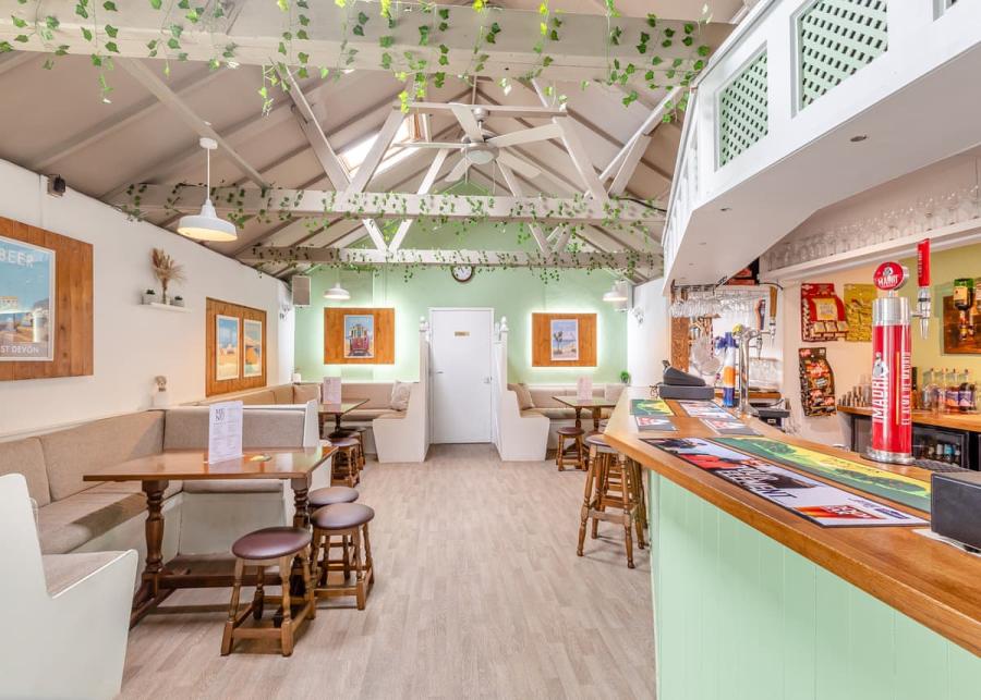 the bar area at Andrewshayes Holiday Park