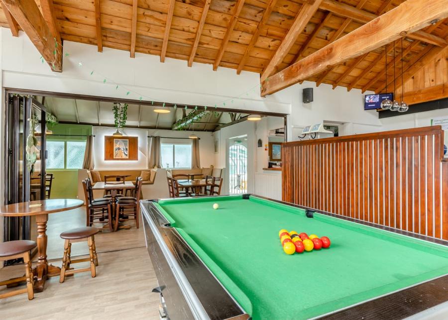 the pool table at Andrewshayes Holiday Park