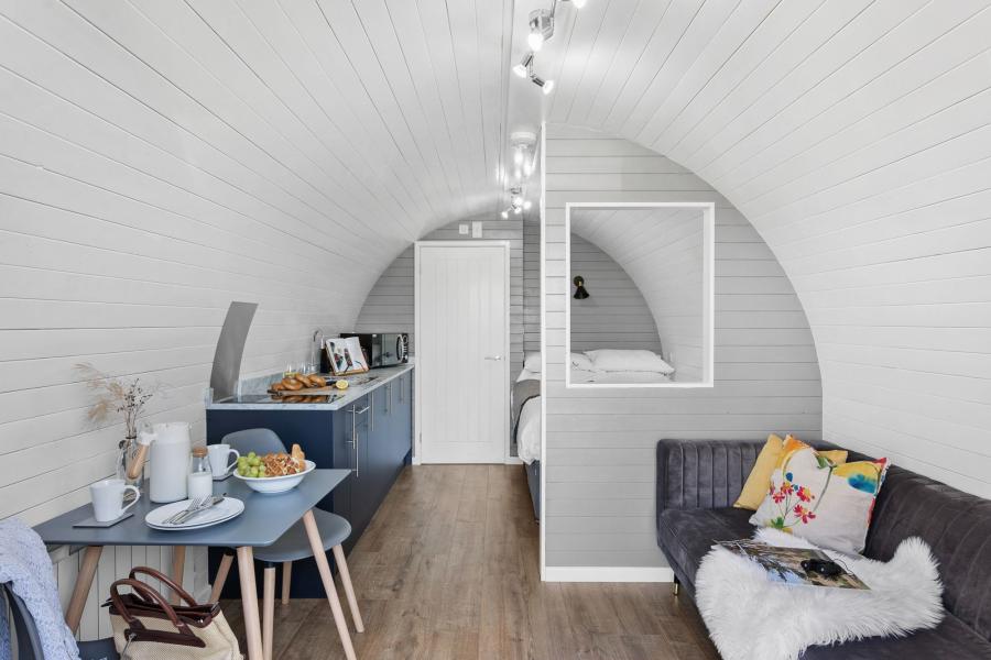 open plan glamping pods at apple tree glamping, somerset