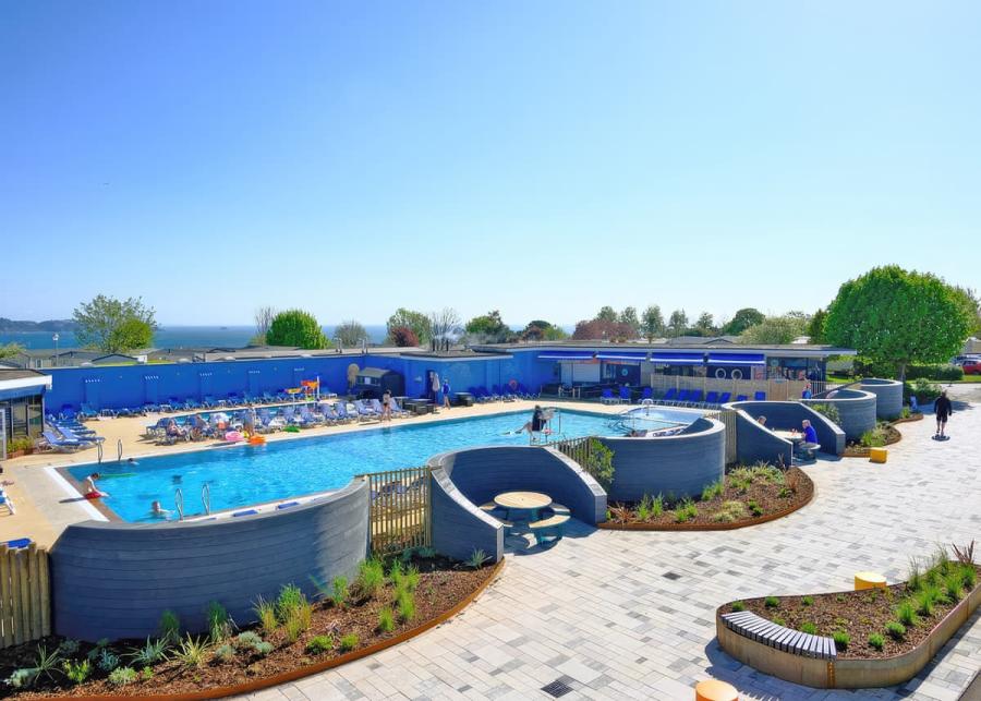 looking over the outdoor pool at Beverley Park