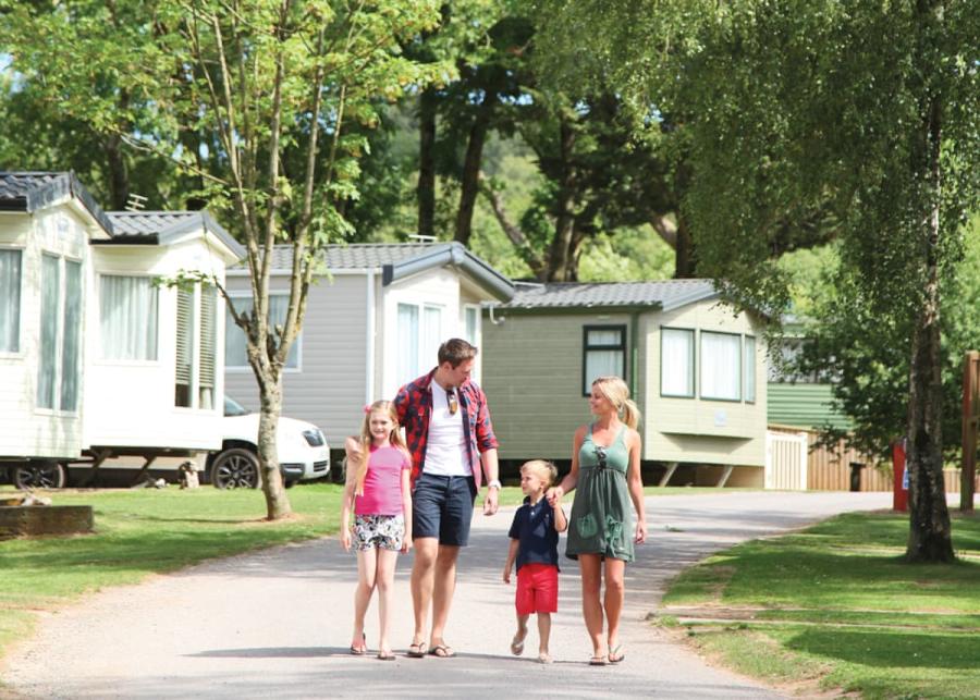 caravans at Castle Brake Holiday Park