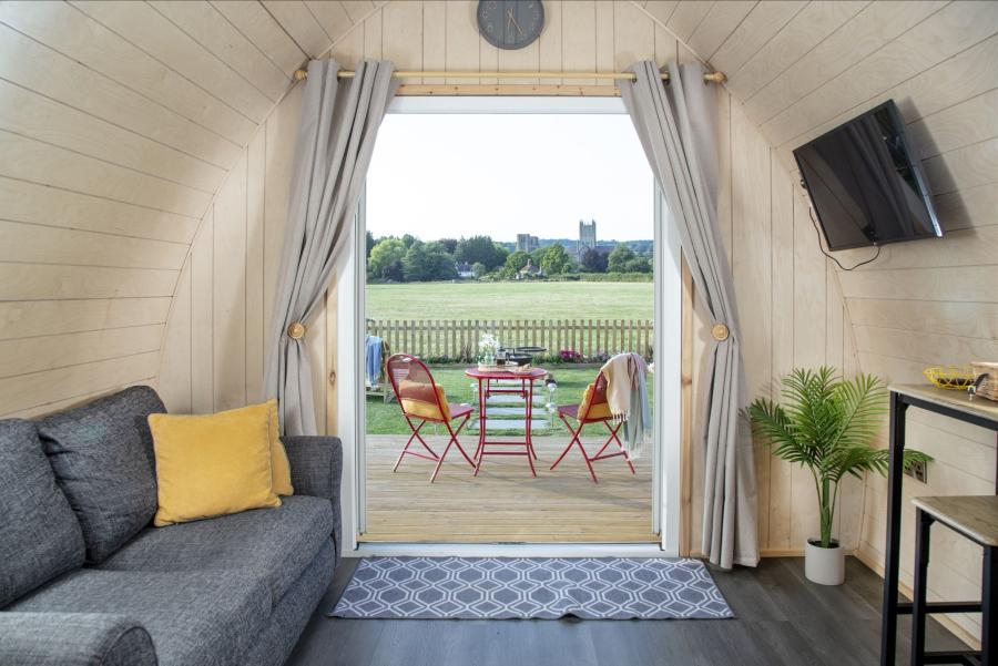contemporary glamping pods, wells, somerset 