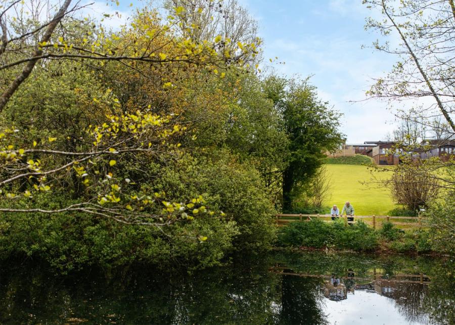 the fishing lake at Devon Hills Holiday Park