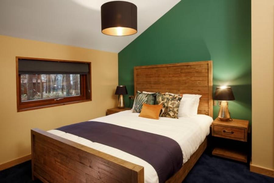 luxury bedrooms in a lodge at Forest of Dean