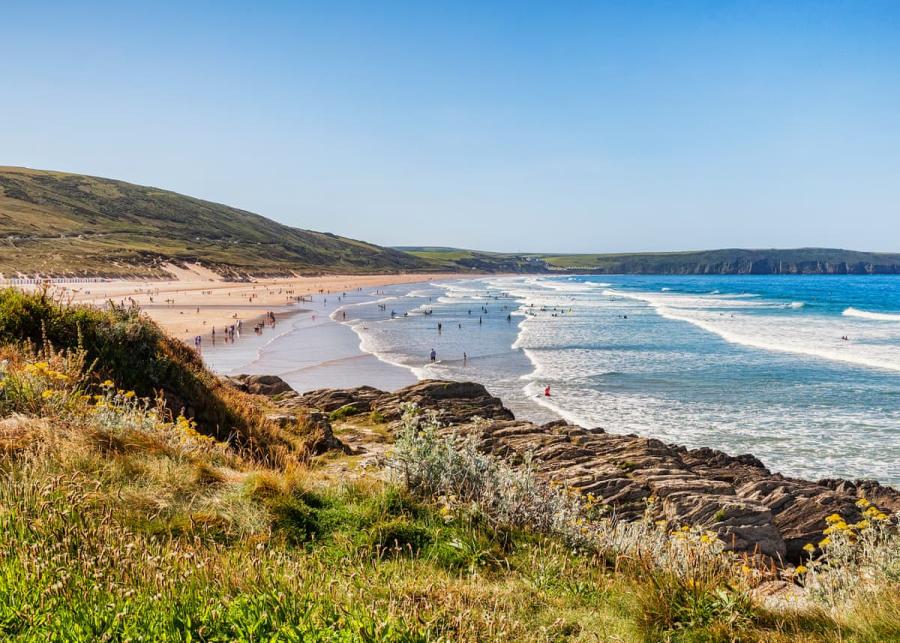 view of Woolacombe near Golden Coast Holiday Park