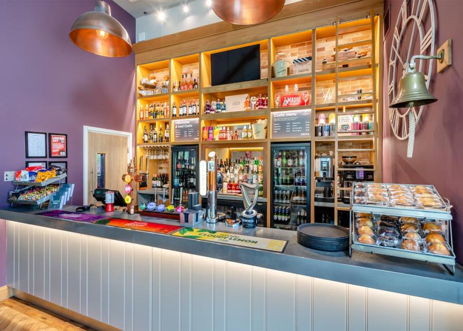 the bar at Hawkchurch Resort and Spa