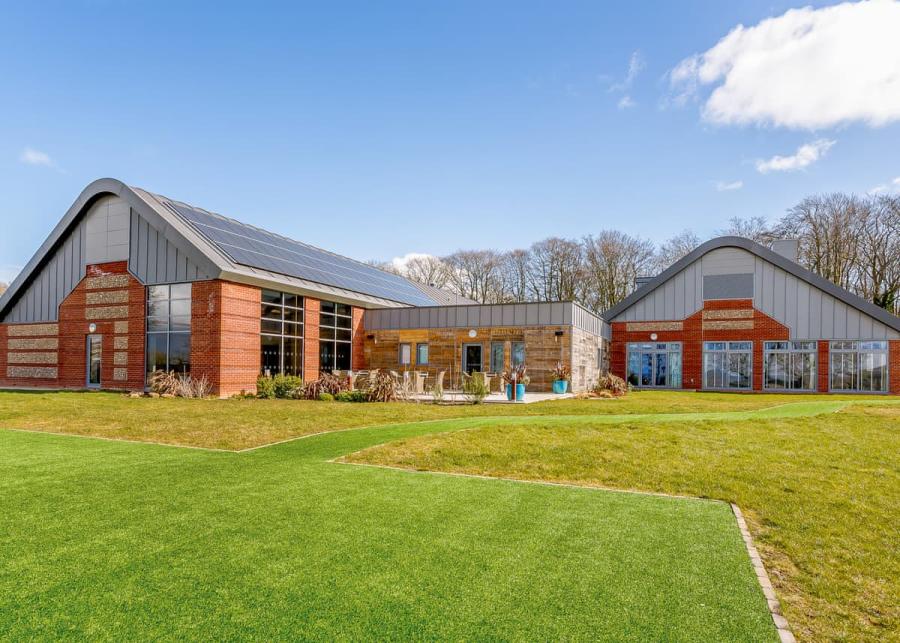 the main reception area at Hawkchurch Resort and Spa