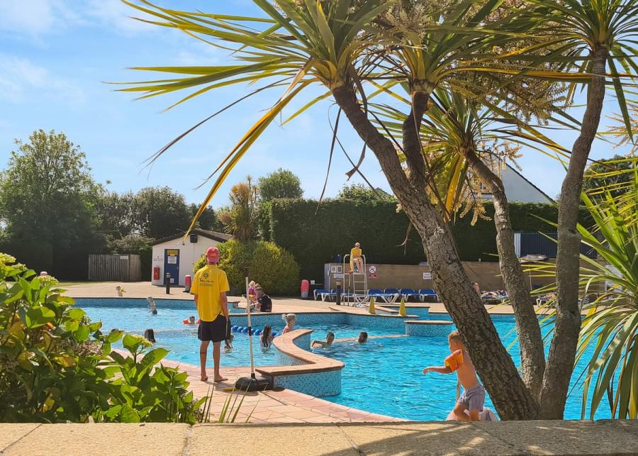 outdoor pool at hendra newquay cornwall