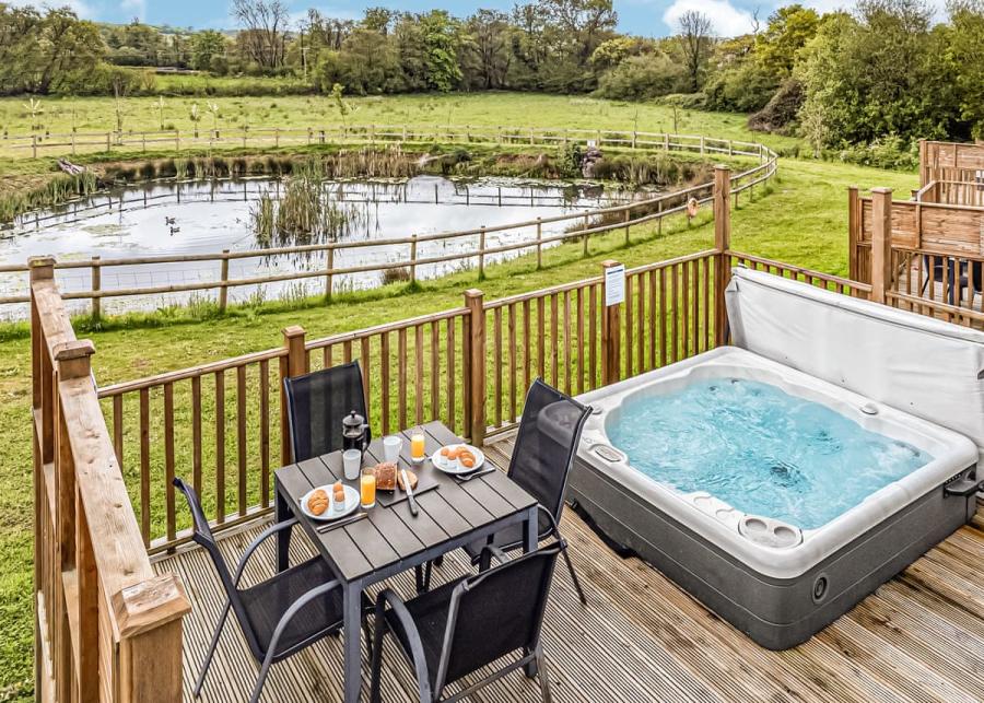 lodges with hot tubs at Holmans Wood Holiday Park