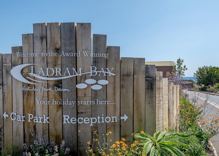 the enterance to Ladram Bay Holiday Park