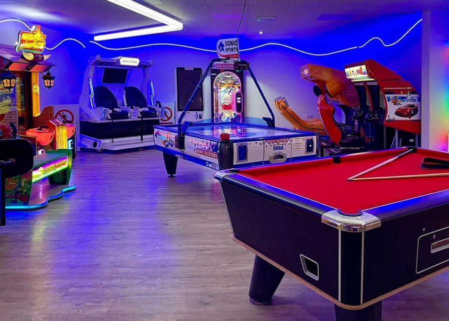 the amusement arcade at Ladram Bay Holiday Park